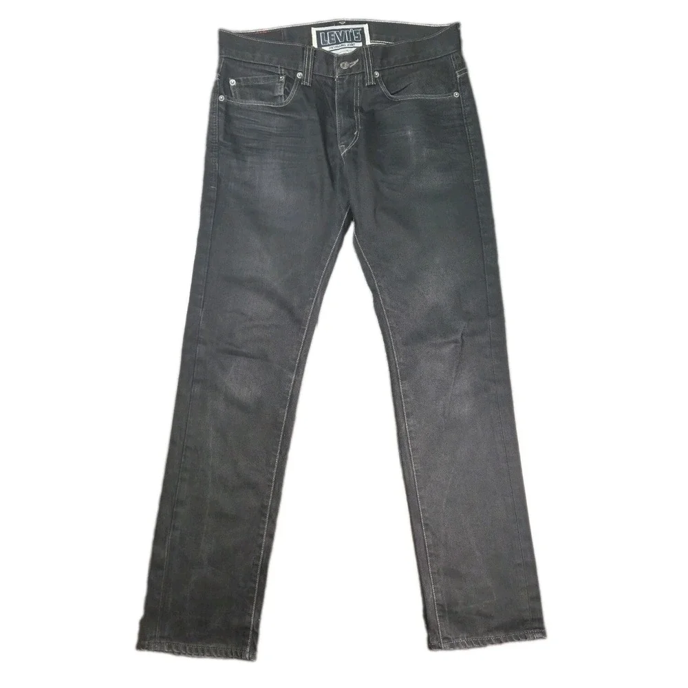 VTG Y2K Levis 511 Skinny Original Black Jeans Mens 33x32 Purple Checker Pockets